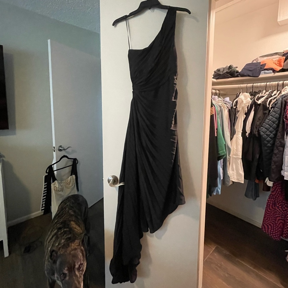 NWT Asymmetrical black pleated dress size S